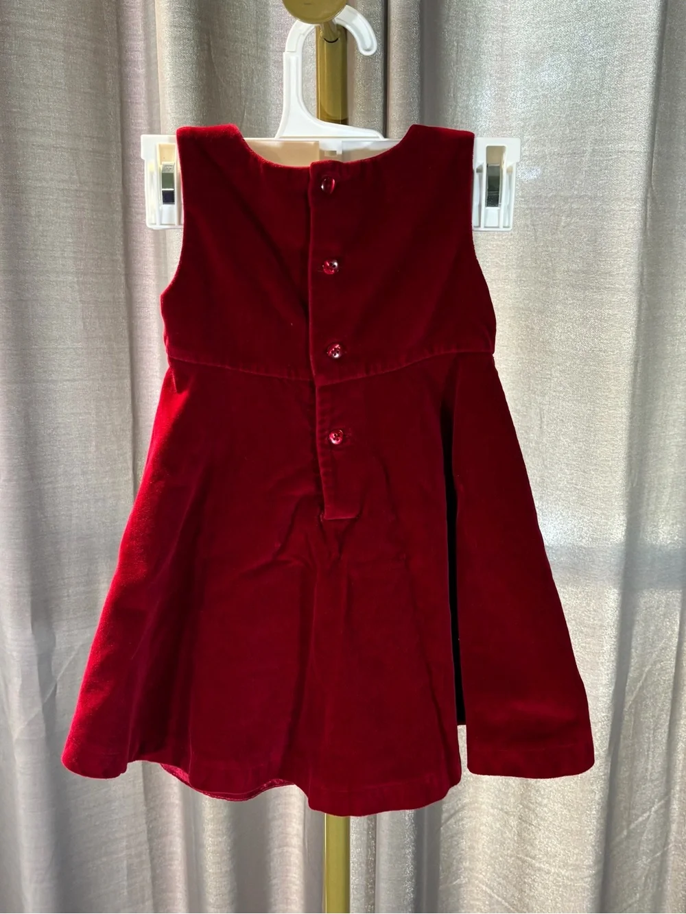 The Children’s Place Girl 3T Dress Red Velvet Sleeveless Fit Flare Rose Waist